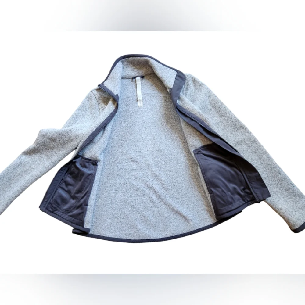 Lululemon Gray "It’s Fleecing Cold" Fleece Zip Up Jacket Warm Cozy Womens Size 2 - Picture 6 of 11